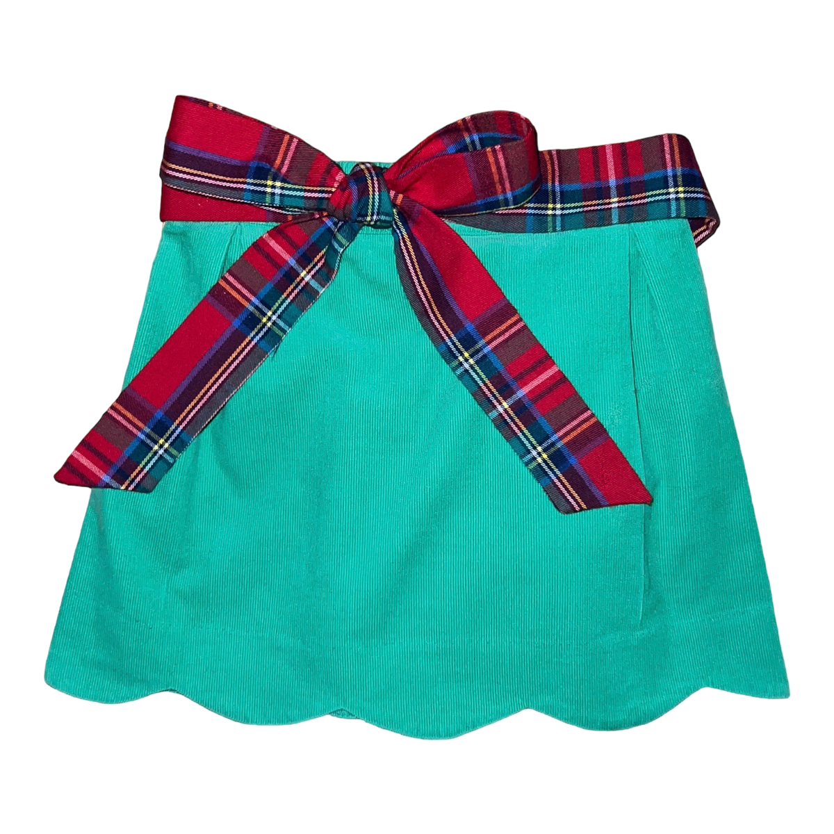 Seabrook Island Scalloped Skirt Seagrass Green Corduroy Brown Bowen and Company