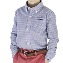 Load image into Gallery viewer, Bowen Arrow Button Down – Battery Blue Windowpane