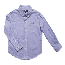 Load image into Gallery viewer, Bowen Arrow Button Down – Battery Blue Windowpane
