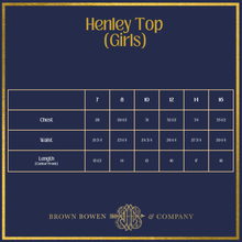Load image into Gallery viewer, Henley Top - Nantucket Navy Sateen