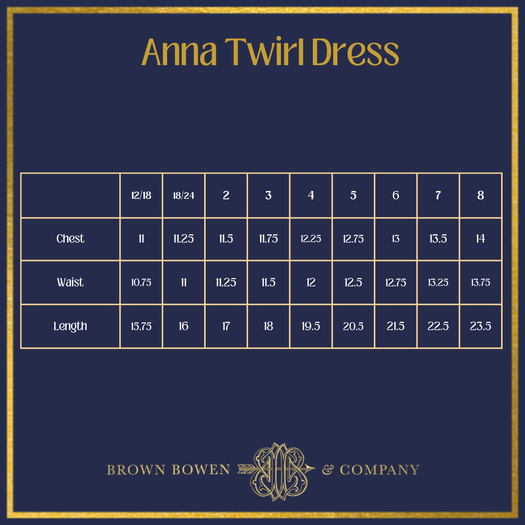 Anna Twirl Dress- Carolina Cotton (old style) Brown Bowen and Company Anna Twirl Dress- Carolina Cotton (old style) Brown Bowen and Company