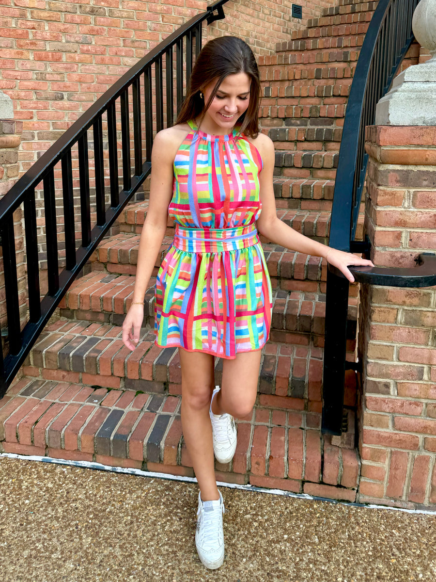 rainbow knit halter dress Rainbow Sherbert Knit Halter Dress Shop.Unruly