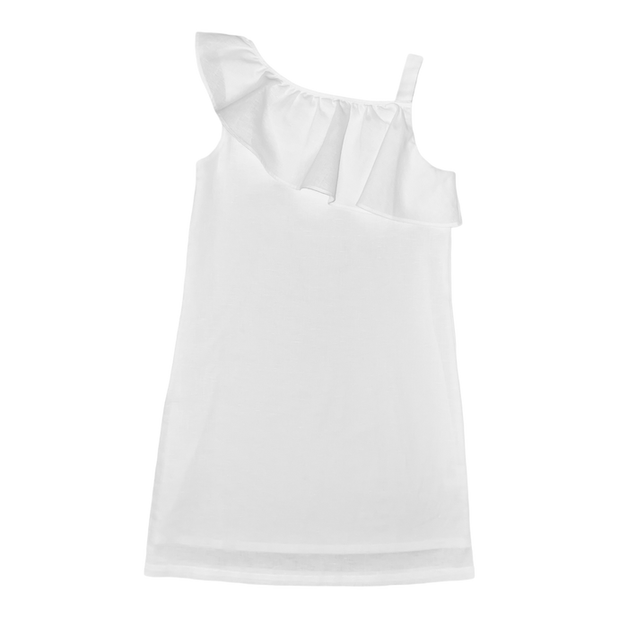 Millie Ruffle Dress – Wentworth White Linen