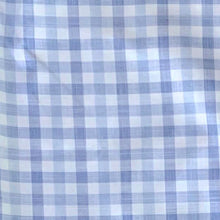 Load image into Gallery viewer, Swatch of Waterfront Park Plaid, a gingham style plaid of tonal blue on blue and white.
