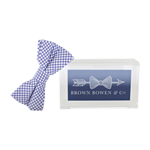 Load image into Gallery viewer, Boys Bowentie – Battery Blue Windowpane