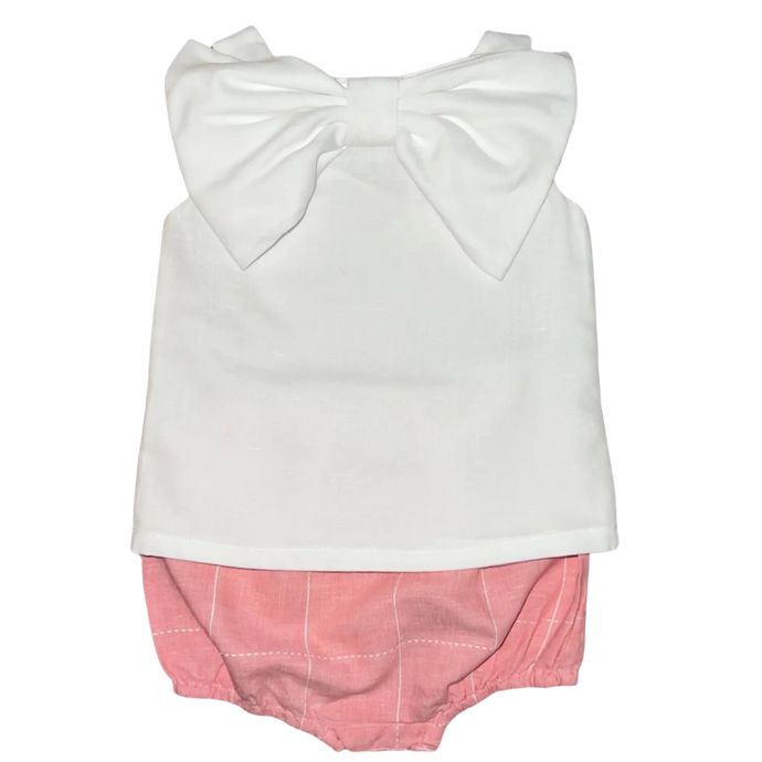 Lolli Bow Back Bloomer Set – Shem Creek Shrimp Linen