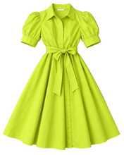 Load image into Gallery viewer, Lauren Midi Dress- Charles Town Chartreuse