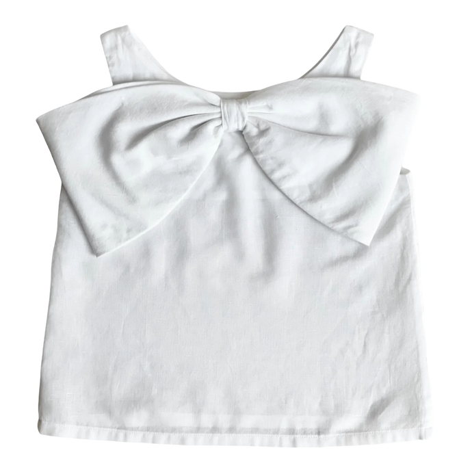 Lolli Bow Back Top – Wentworth White Linen