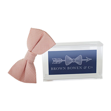 Load image into Gallery viewer, Boys Bowentie – Oyster Point Orange Gingham