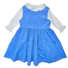 Load image into Gallery viewer, Anna Twirl Dress- Boone Hall Blue Corduroy