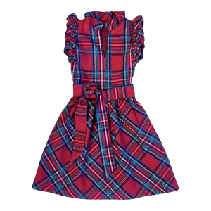Kaki Ruffle Dress – Tybee Tartan Plaid
