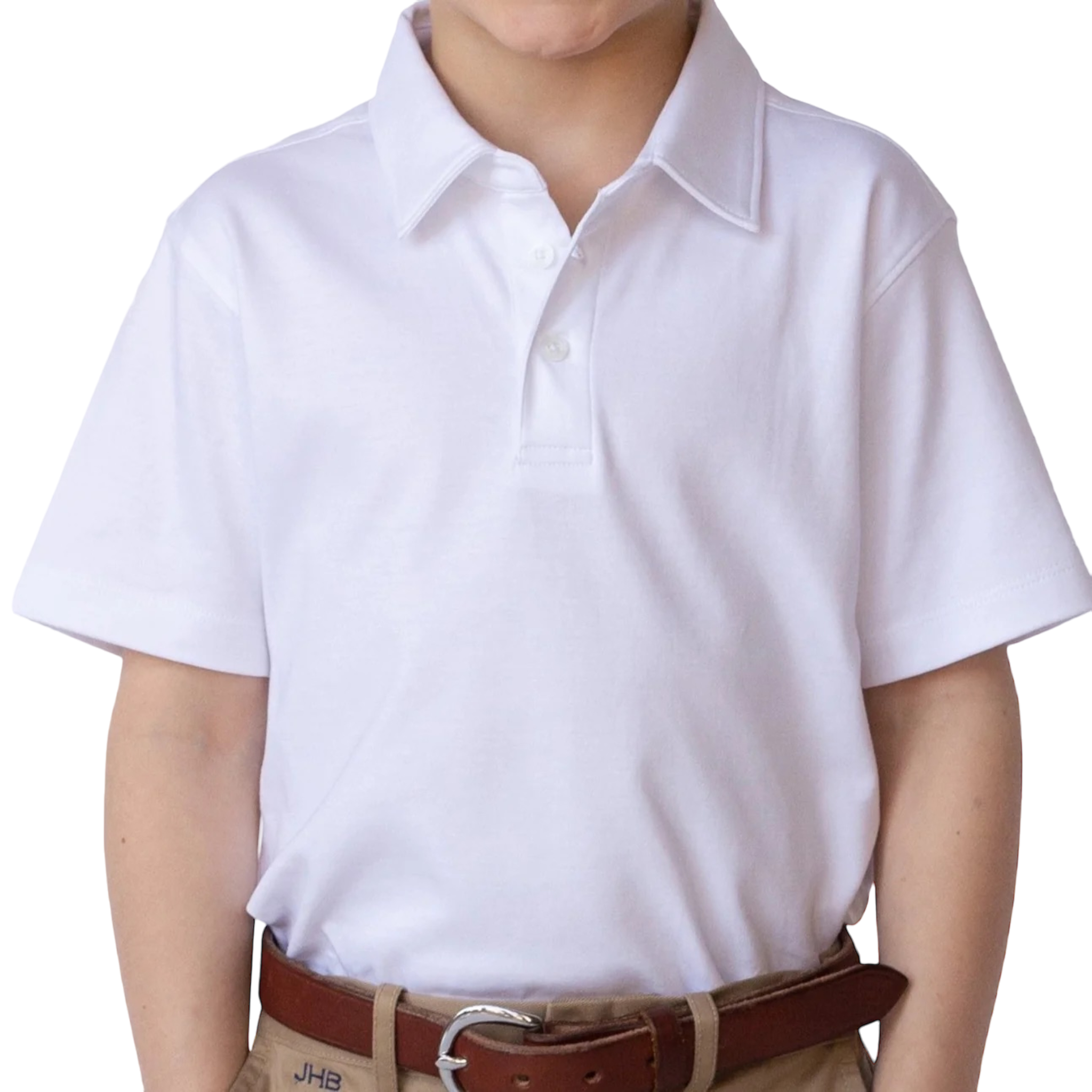 Boys Short Sleeve Planters Inn Polo Shirt Wentworth White