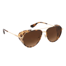 Load image into Gallery viewer, Aviator sunglasses with tortoiseshell frame and brown lenses on a white background