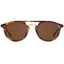 Load image into Gallery viewer, Sunglasses with tortoiseshell frame and brown lenses on a white background