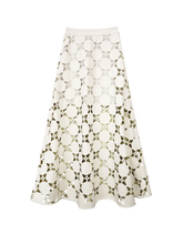 Load image into Gallery viewer, Elizabeth Skirt - White Laser Cut Leather