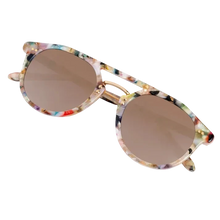 Load image into Gallery viewer, Sunglasses with multicolored frame and brown lenses on a white background