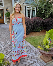 Load image into Gallery viewer, Hayden Seascape Floral Strapless Midi