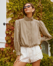 Load image into Gallery viewer, Estero Gathered Sleeve Bomber Jacket
