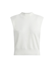 Load image into Gallery viewer, White sleeveless top on a light gray background