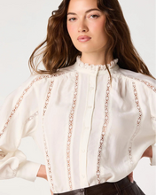 Load image into Gallery viewer, Edith Eyelet Lace Trimmed Blouse