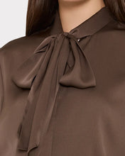 Load image into Gallery viewer, Tie Neck Silk Blouse