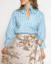 Load image into Gallery viewer, Blue Gingham Harper Estate Top
