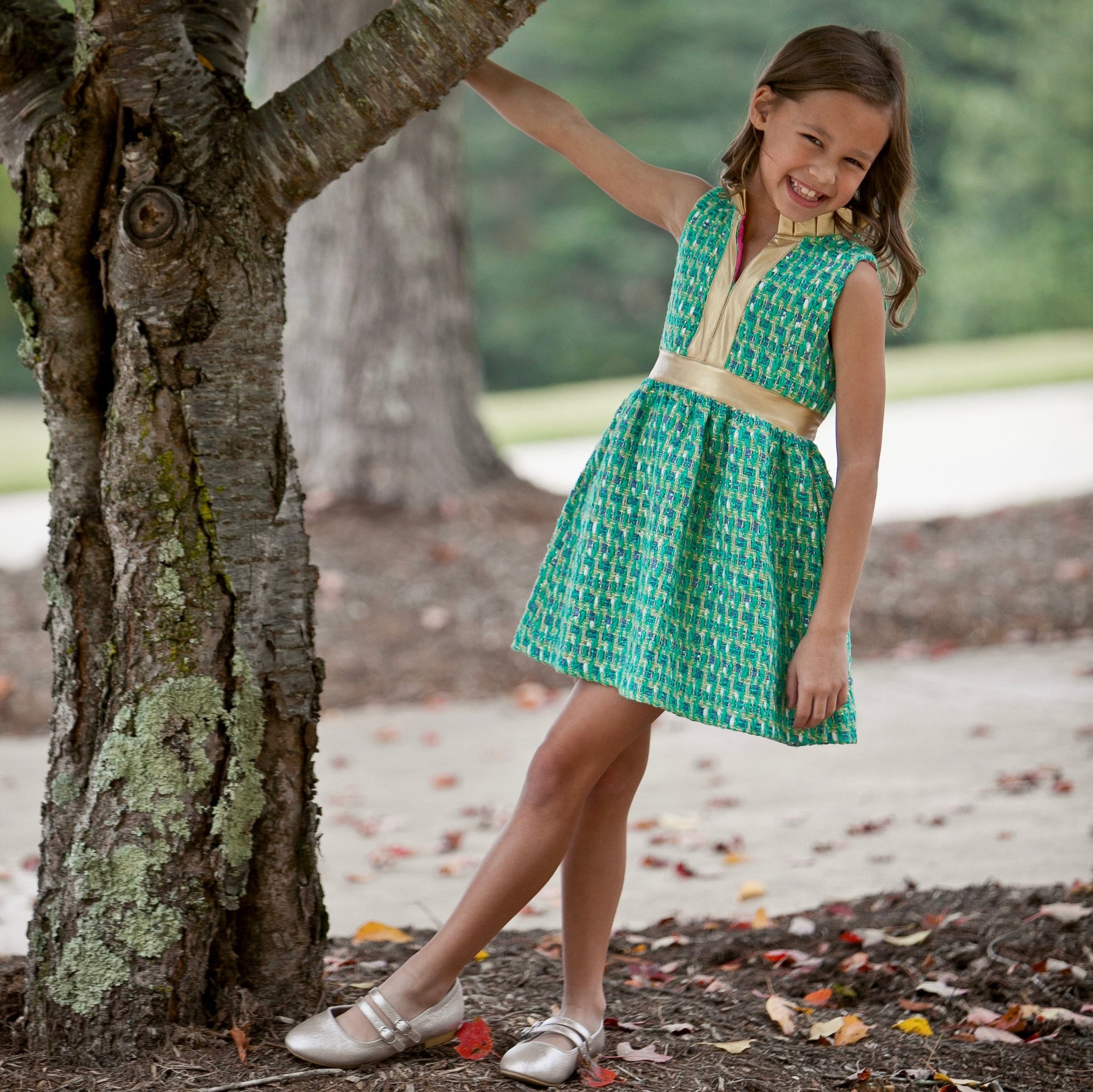 Eliza Dress- Emerald Isle Tweed Brown Bowen and Company Eliza Dress- Emerald Isle Tweed Brown Bowen and Company