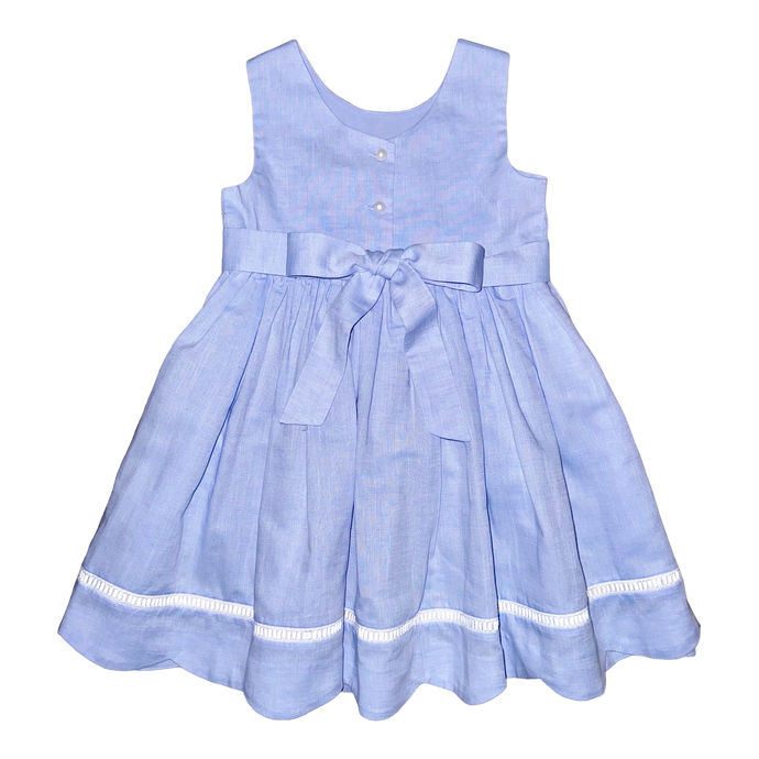 Anna Twirl Dress- Bluffton Blue Linen