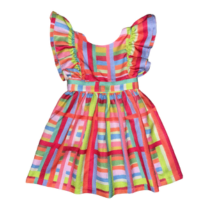 Kaki Ruffle Dress – Rainbow Row