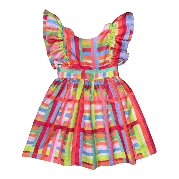 Kaki Ruffle Dress – Rainbow Row