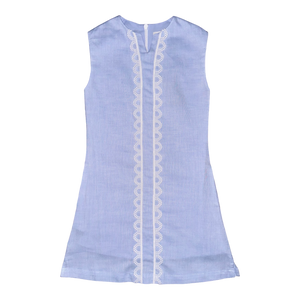 sleeveless shift dress pale blue linen Light Blue Linen Blend Mini Dress - Shift Dresses