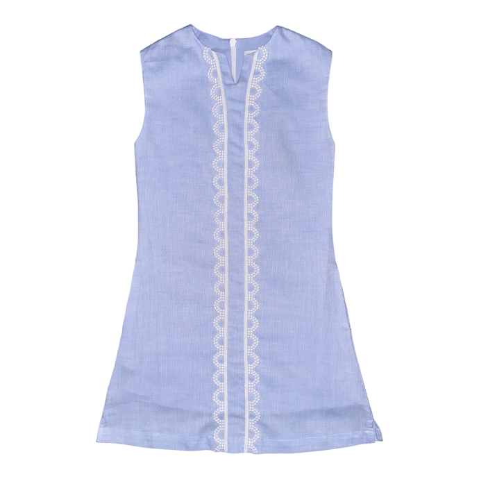 Boys Belle Shift Dress Bluffton Blue Linen Bluffton Blue Linen / 14 by Brown Bowen and Company Boys Belle Shift Dress Bluffton Blue Linen Bluffton Blue Linen / 14 by Brown Bowen and Company