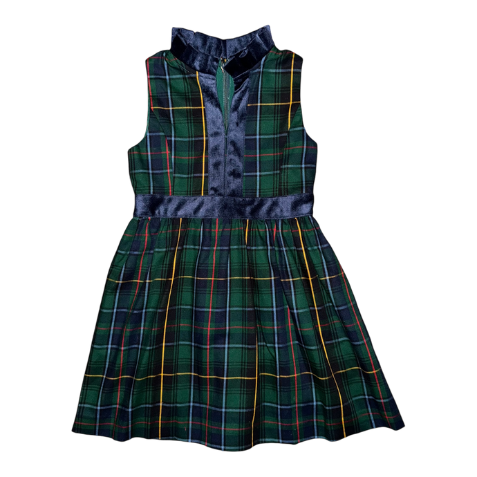 Eliza Dress- Henderson Hunting Tartan w/ Nantucket Navy Velvet