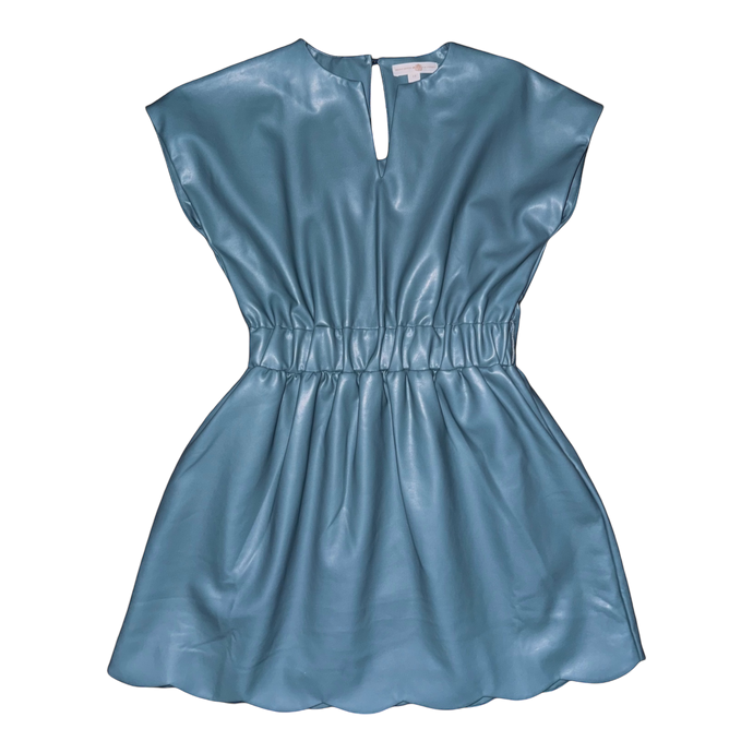 McKenna Dress- Slate Blue Leather