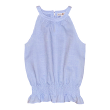 Load image into Gallery viewer, Evelyn Halter Top – Bluffton Blue Linen
