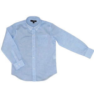 Boys Men's Bowen Arrow Button Down – Bluffton Blue Linen Bluffton Blue / L by Brown Bowen and Company Boys Men's Bowen Arrow Button Down – Bluffton Blue Linen Bluffton Blue / L by Brown Bowen and Company