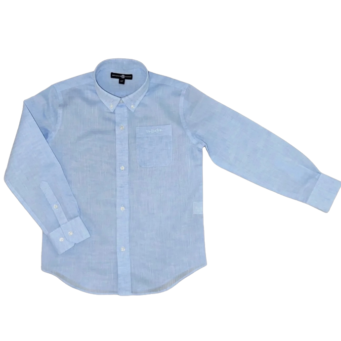Boys Men's Bowen Arrow Button Down – Bluffton Blue Linen Bluffton Blue / L by Brown Bowen and Company