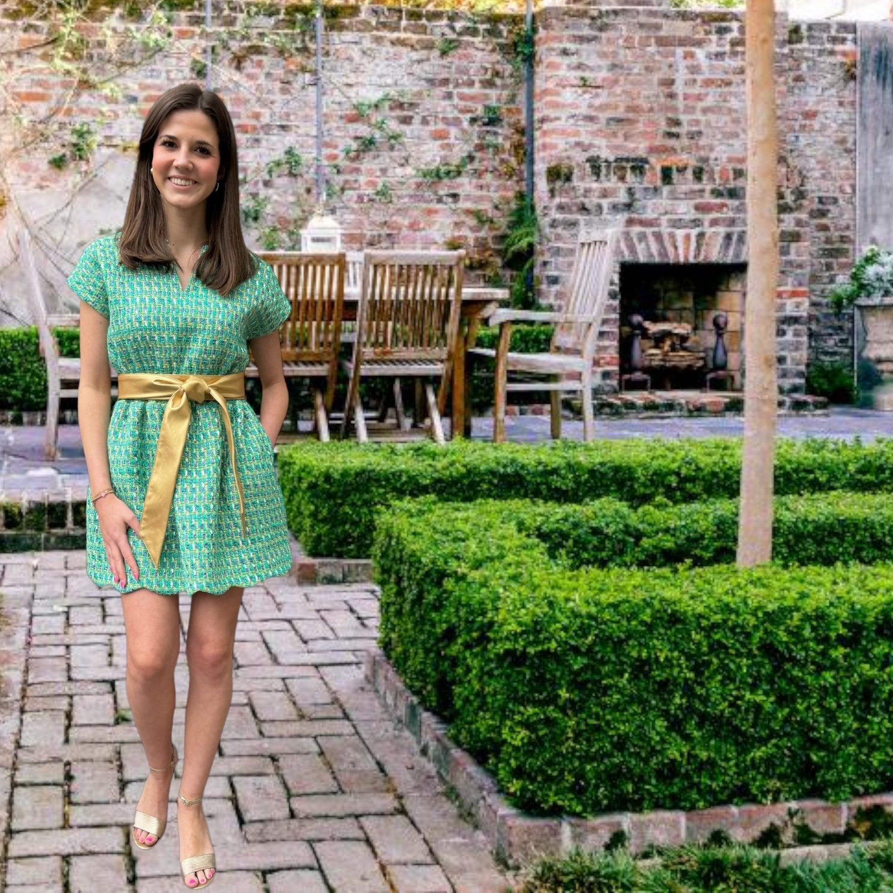 Women's McKenna Dress- Emerald Isle Boucl Tweed Brown Bowen and Company Women's McKenna Dress- Emerald Isle Boucl Tweed Brown Bowen and Company