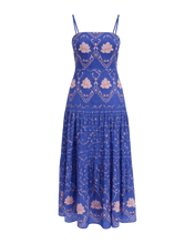 Load image into Gallery viewer, Asher Sea Petal Blue Floral Midi Dress