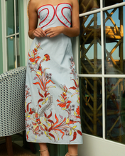 Load image into Gallery viewer, Hayden Seascape Floral Strapless Midi