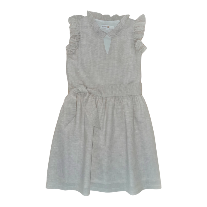 Kaki Dress – Kiawah Khaki Houndstooth Linen